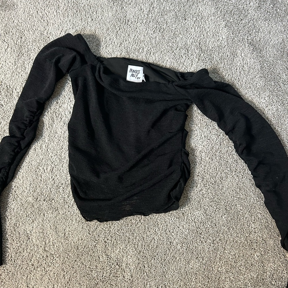 Black Off-Shoulder Top - Picture 3 of 4